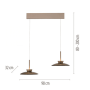 Pure, Pendelleuchte Moon, Bronze 2-flammig, Skizze