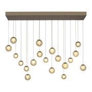 Pure, Pendelleuchte Popup länglich, 19-flammig Bronze, moderne Pendelleuchte