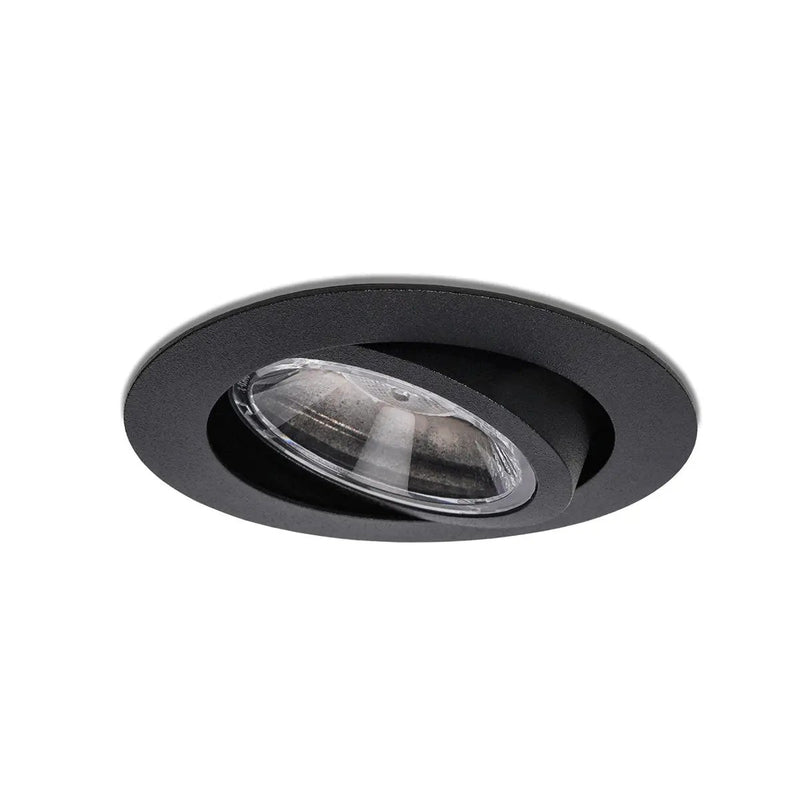 Recessed spotlight Plano Round, black, 2700K