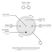 Detailansicht der E-Loop Pendelleuchte mit Steuerungskreis und Farbtemperatur