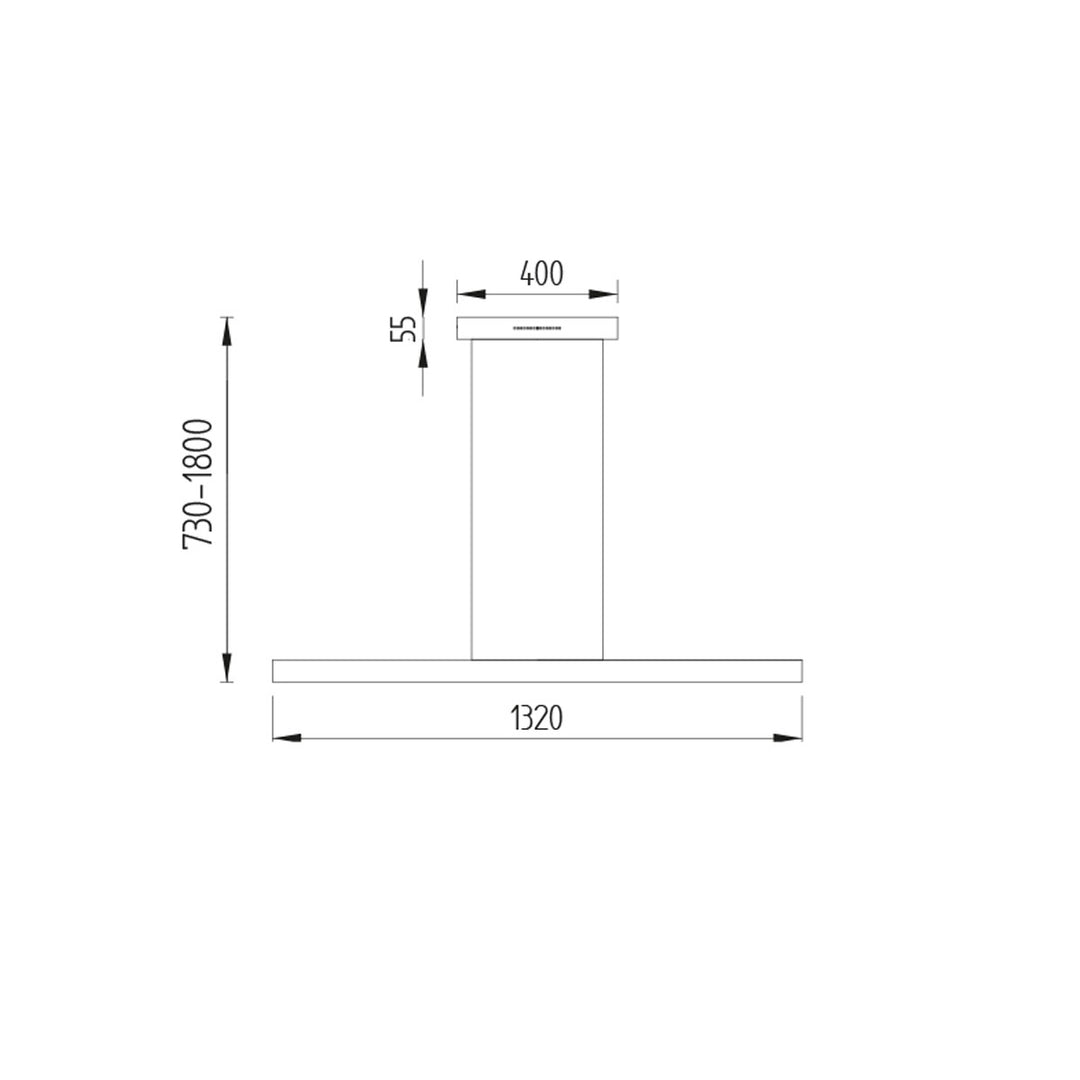 1x Runa pendant light, 132cm, nickel, returned item