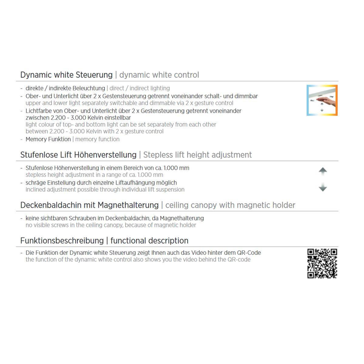 1 suspension Runa 132 cm, noire, article retourné