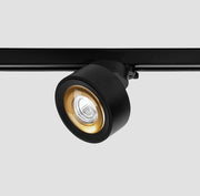 DLS Lighting, 3-Phasen Stromschienenstrahler Clippo Optic, Schwarz-Gold, hochwertige Akzentbeleuchtung