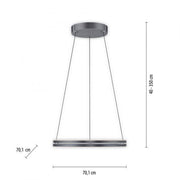 Moderne Pendelleuchte E-Loop mit elektrischer Höhenverstellung, Durchmesser 70,1 cm, für Beleuchtung im Wohnbereich