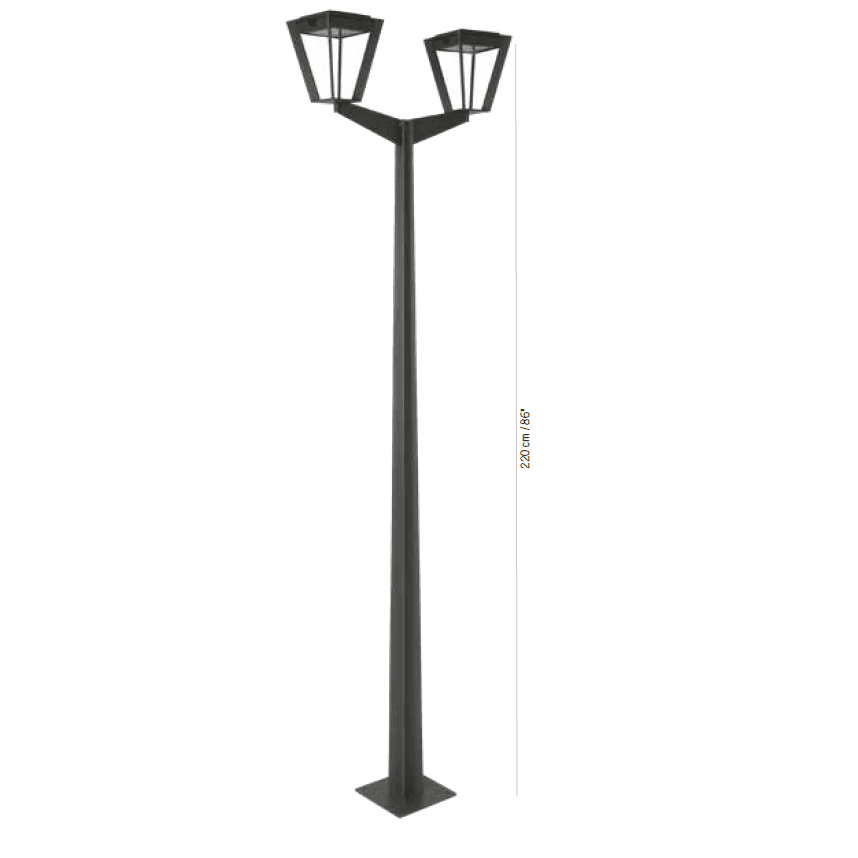 Doppel-Lampen Solarleuchte im Außenbereich