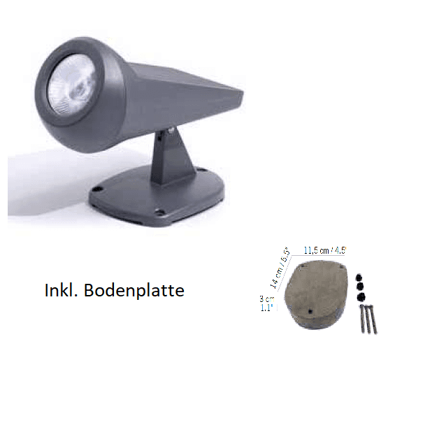 Solarleuchte Oje mit Bodenplatte für Gartenbeleuchtung