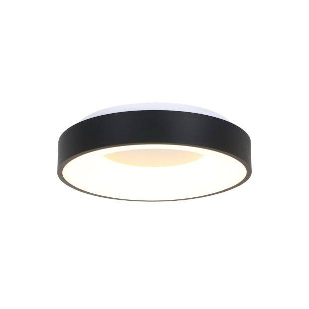 Steinhauer, Deckenleuchte Teina, Schwarz 38cm, moderne Deckenbeleuchtung