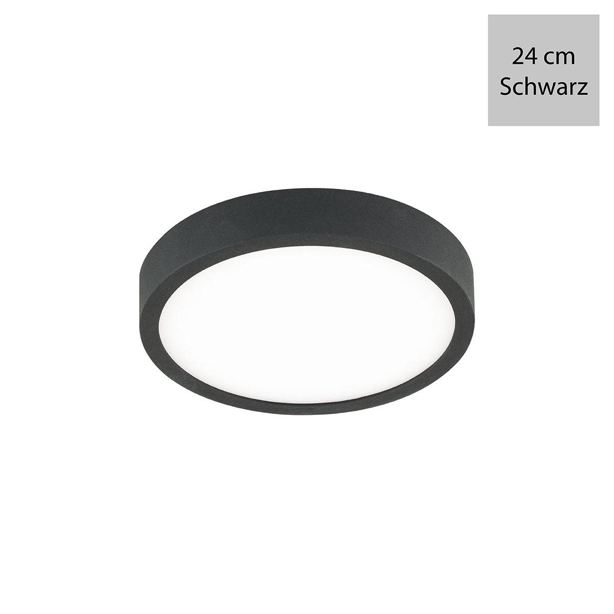 Orion, LED-Panel Chris, Schwarz 24cm, hochwertige Deckenbeleuchtung