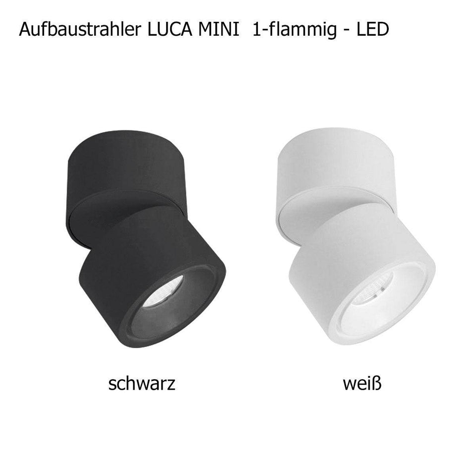 Sonluce, Aufbaustrahler Luca Mini 1-flammig, Varianten, moderne Lichtlösung