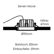Deckeneinbauleuchte SEVEN MOVE Skizze