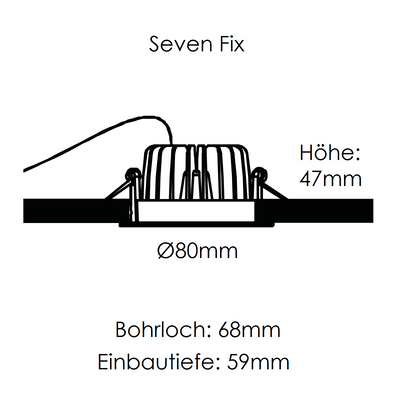 Deckeneinbauleuchte SEVEN FIX