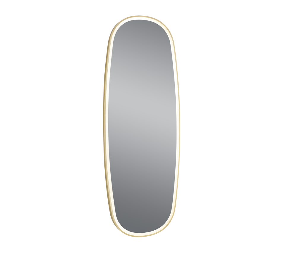 Mirrors&More, Spiegel Diana Oval, Gold Detail, moderne Spiegelbeleuchtung