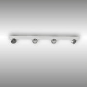 LUX-IT, Aufbaustrahler Swing 4-flammig, Weiss-Chromglanz, moderne Lichtlösung