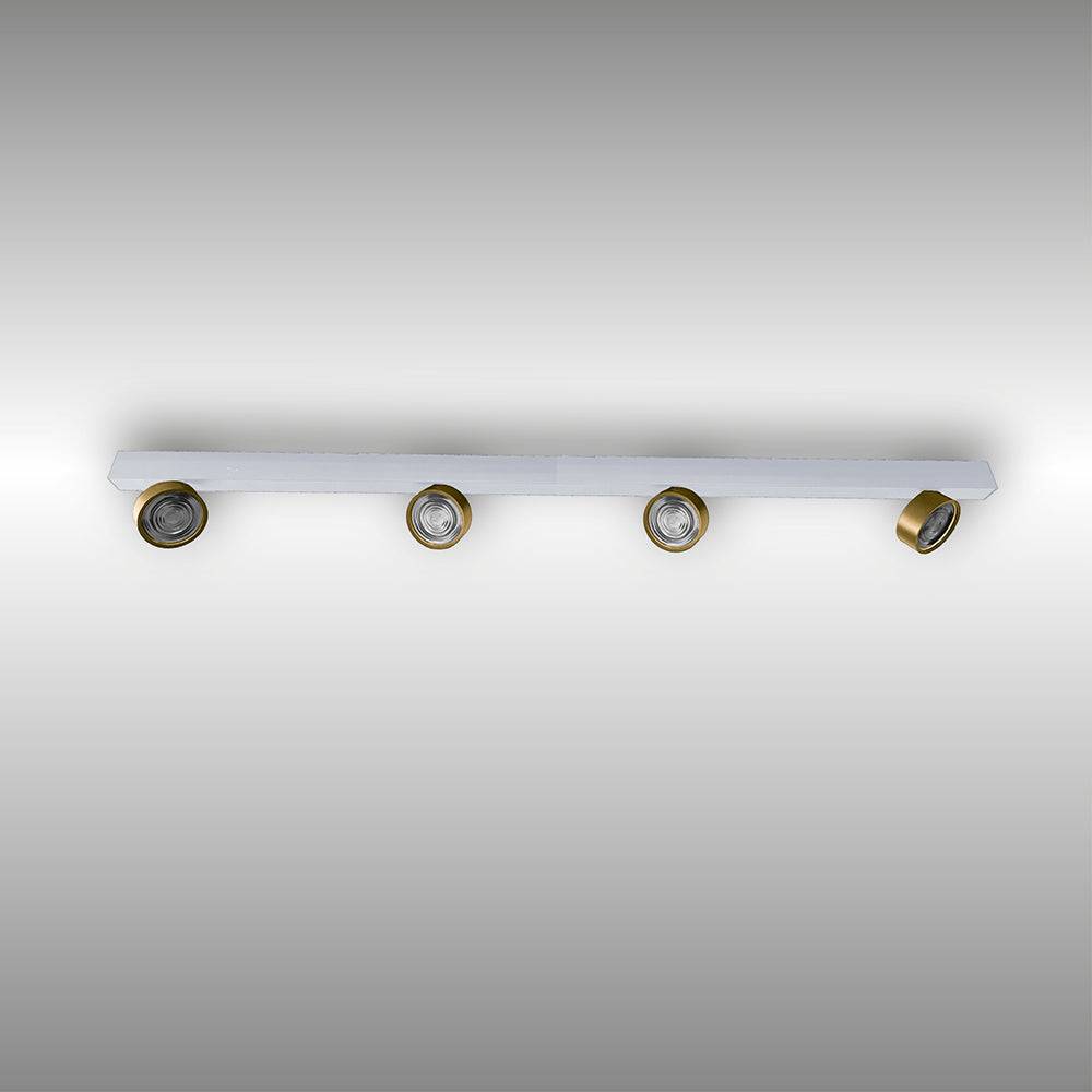 LUX-IT, Aufbaustrahler Swing 4-flammig, Weiss-Gold, stilvolle Akzentbeleuchtung