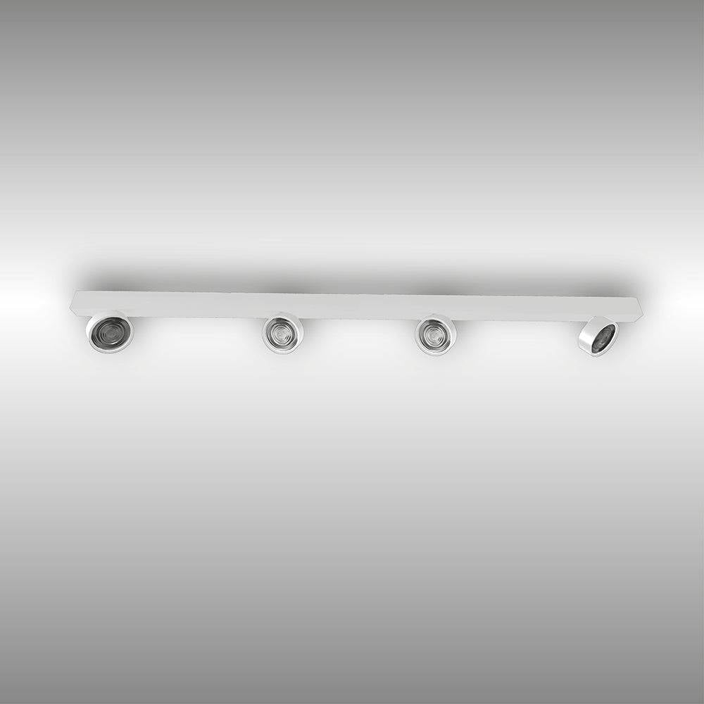 LUX-IT, Aufbaustrahler Swing 4-flammig, Weiss-Weiss, moderne Deckenbeleuchtung