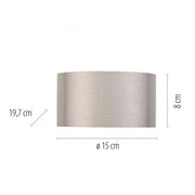 Maßangabe der Wandleuchte Clipse, 15 cm Durchmesser, 8 cm Höhe