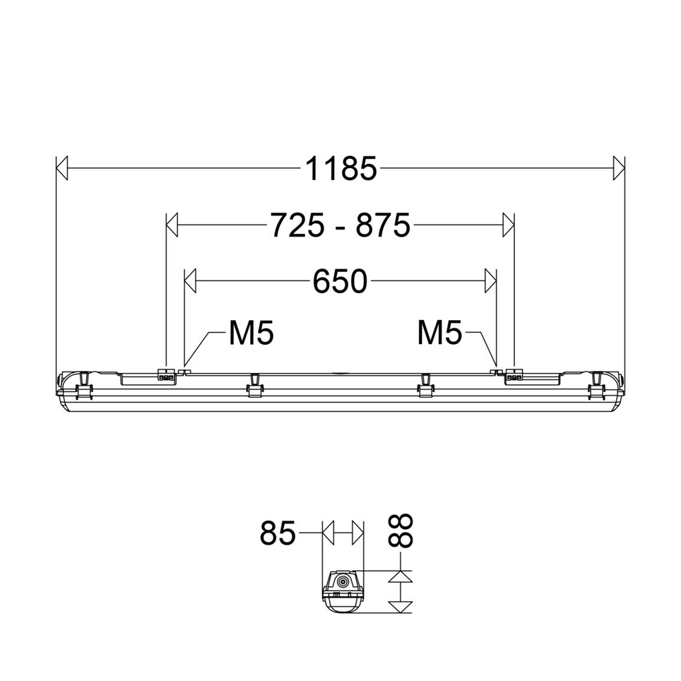 Réglette LED étanche Lira V2 