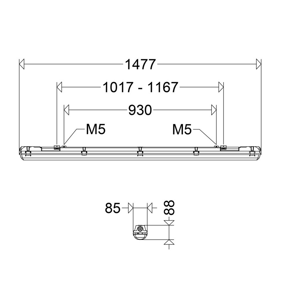 Réglette LED étanche Lira V2 