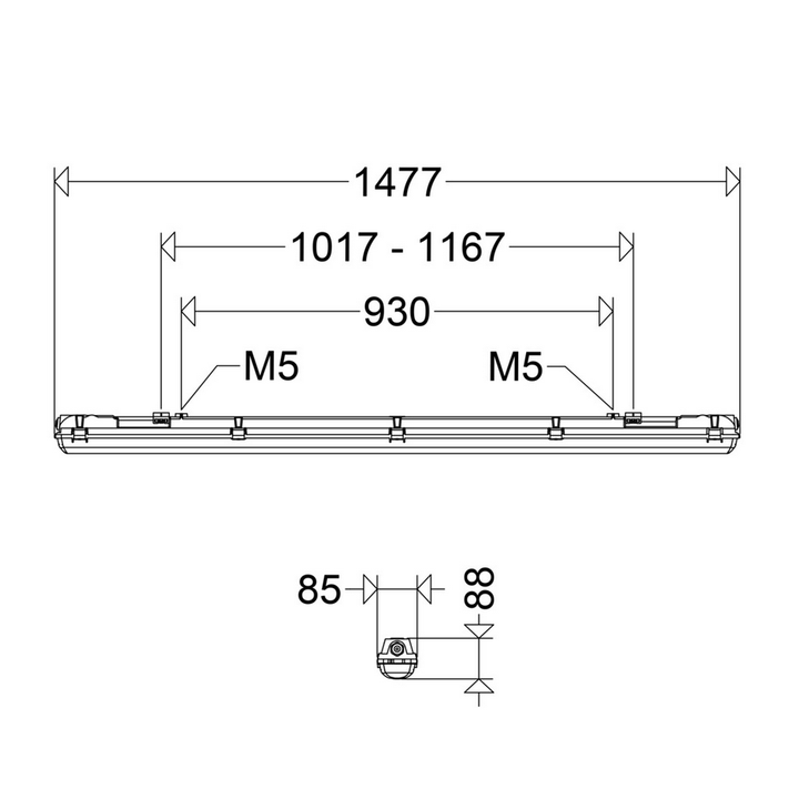 Réglette LED étanche Lira V2 