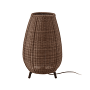 Aussenleuchte Amphora aus dunklem Rattan, elegante Gartenbeleuchtung