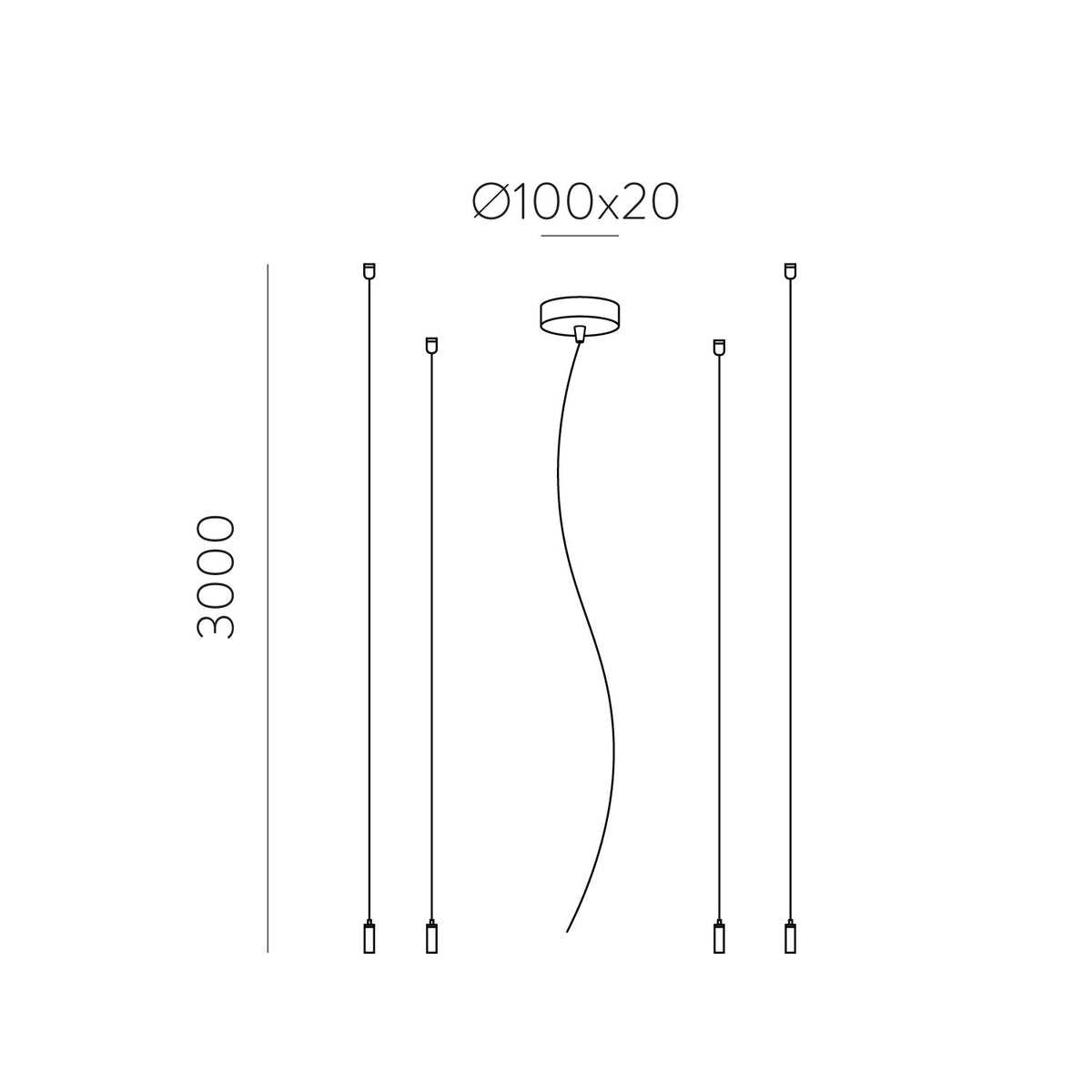 ACB Iluminacion, Baldachin ACB, Dezentral 300cm Skizze, professionelle Lichtplanung