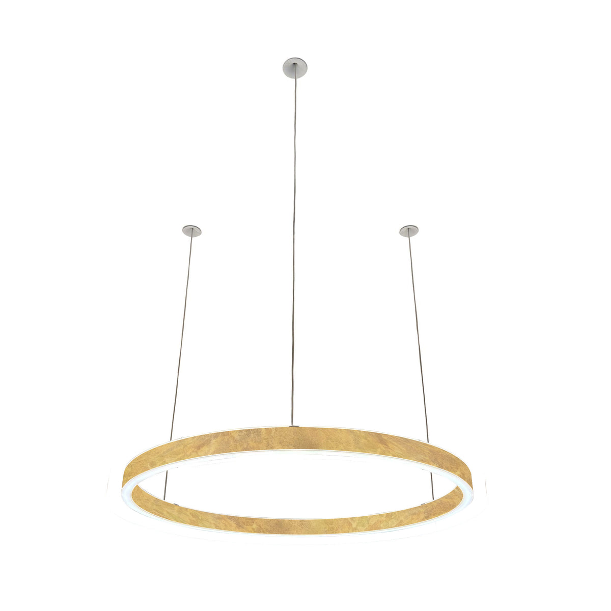 Braga, Pendelleuchte Loop 24V, 60cm Blattgold, hochwertige Lichtlösung