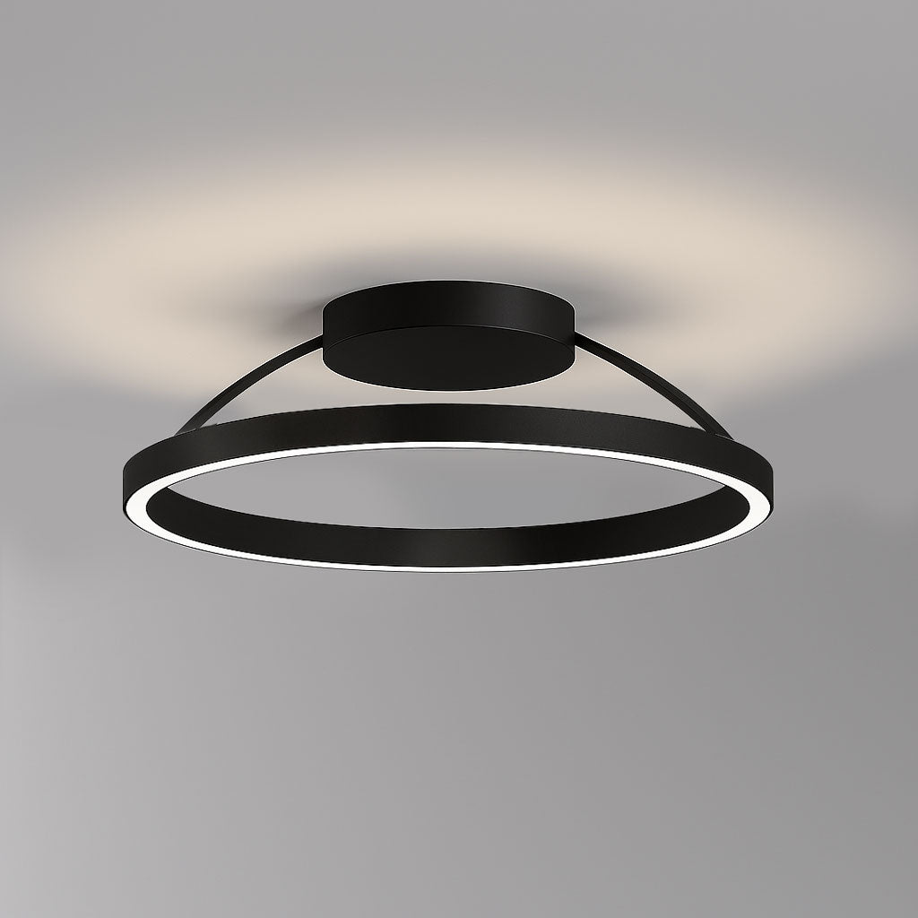 Braga, Deckenleuchte Loop, 50cm Schwarz, moderne Raumbeleuchtung
