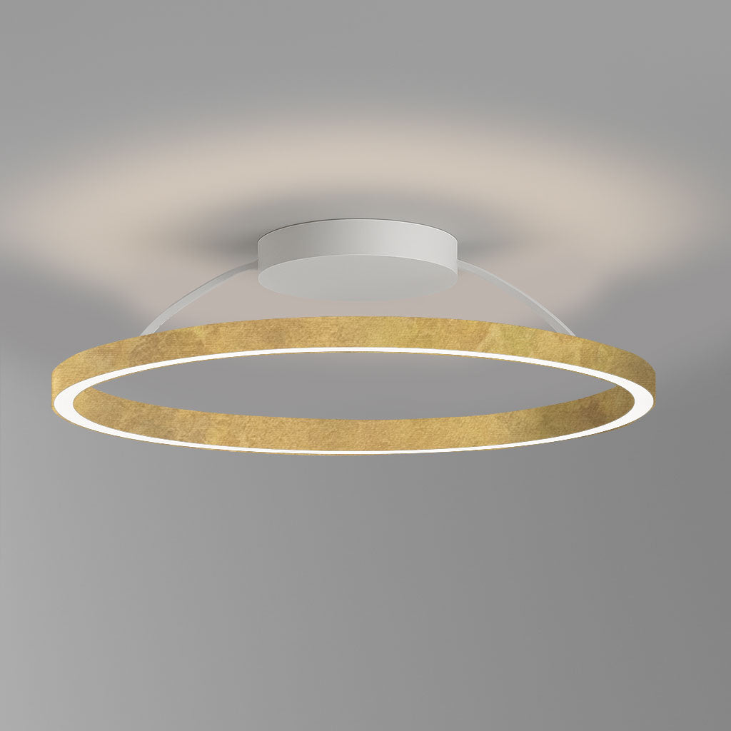 Braga, Deckenleuchte Loop, 70cm Blattgold, stilvolle Raumbeleuchtung