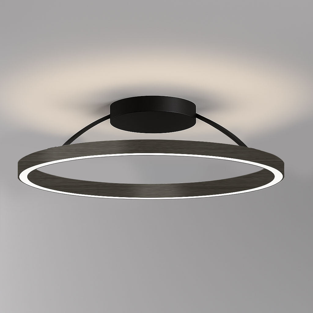 Braga, Deckenleuchte Loop, 70cm Gunmetal, moderne Raumbeleuchtung