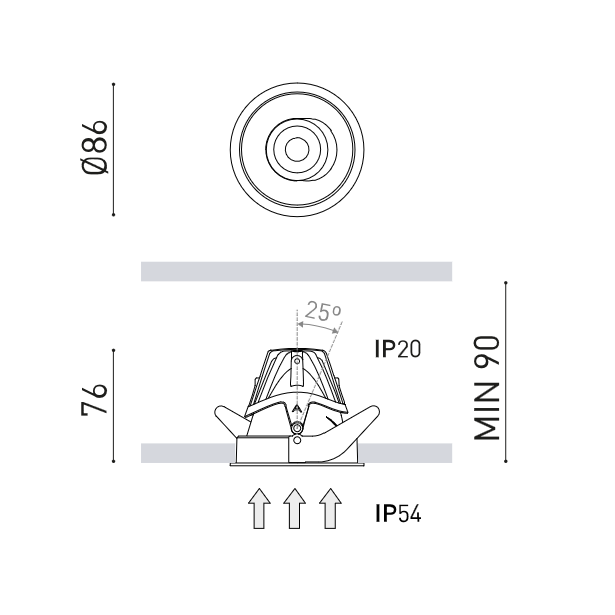 Projecteur encastré Buddy Tilt