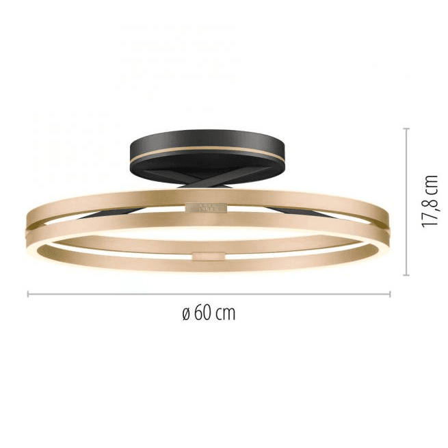 Loop Deckenleuchte - moderne dimmbare Beleuchtung, 60cm Durchmesser, 17,8cm hoch