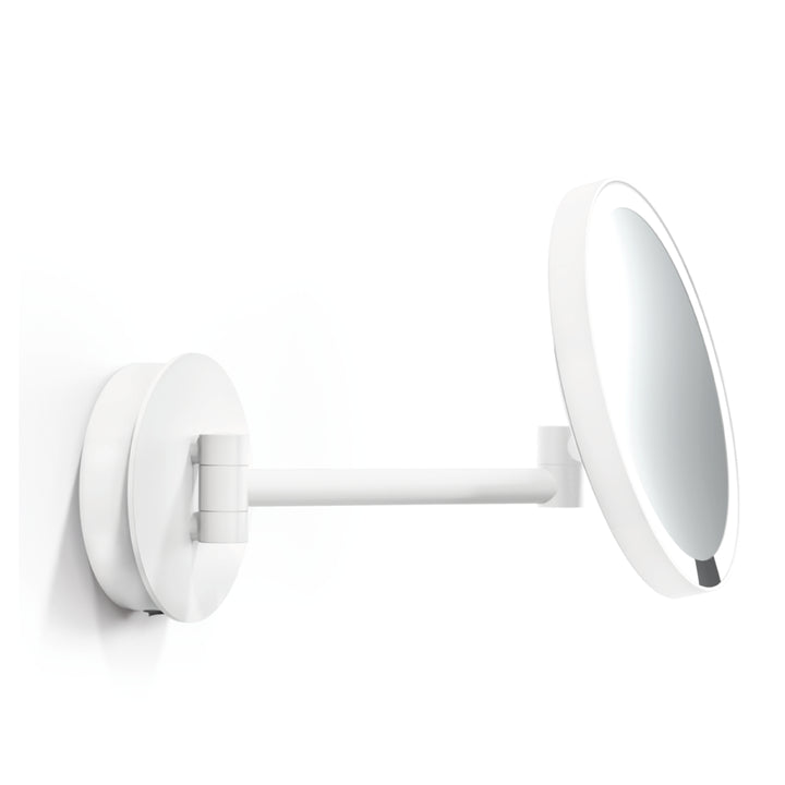 Just Look Plus wall-mounted cosmetic mirror with direct power connection