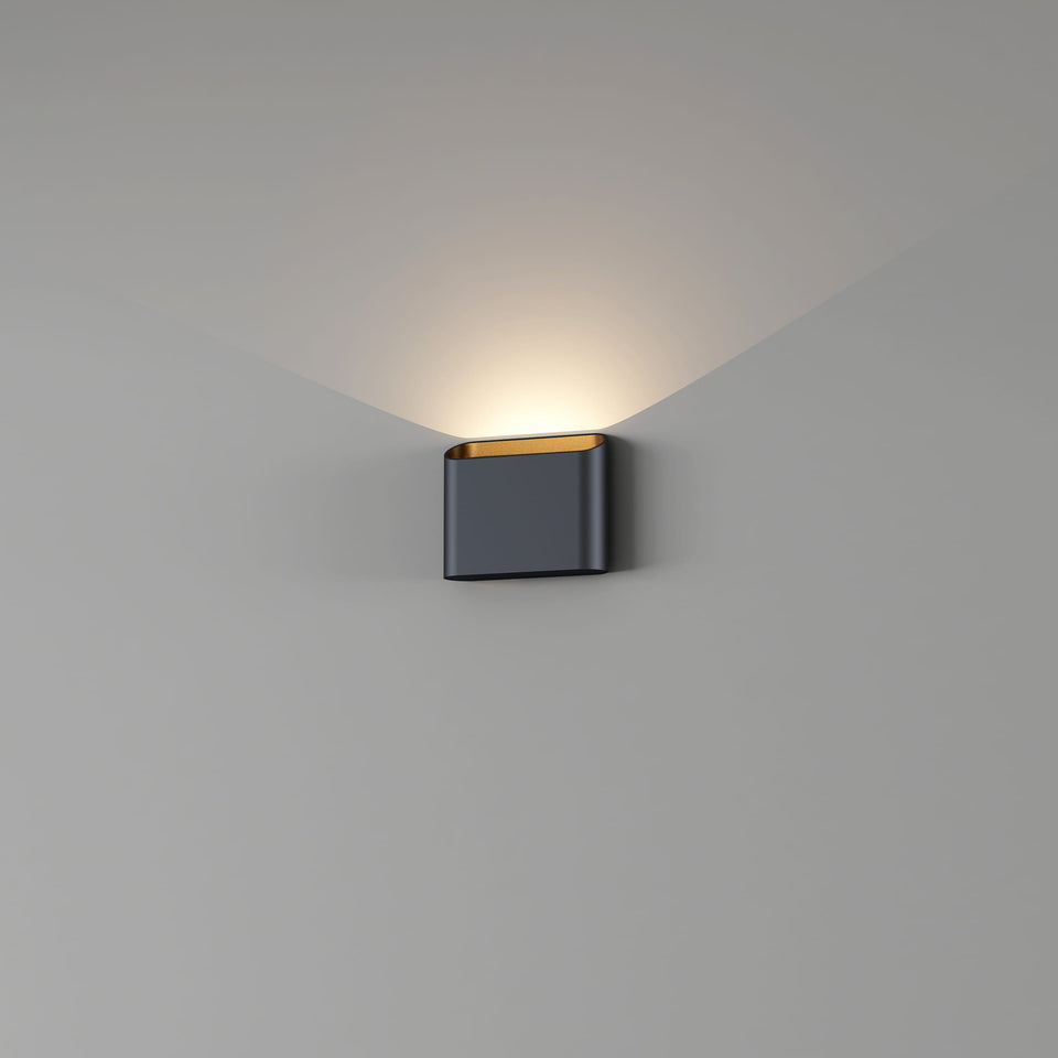 Artdelight, Wandleuchte Diaz Single, Schwarz-Gold, stilvolle Wandbeleuchtung