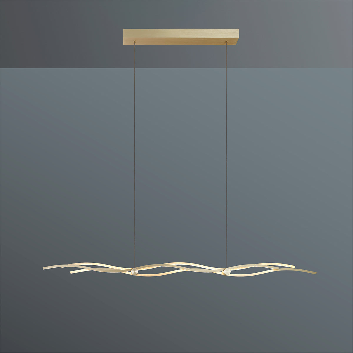 Escale, Pendelleuchte Silk 2.0, 120cm Blattgold, stilvolle Pendelleuchte