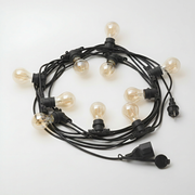 Gea Luce, Lichterkette Fiesta, 10m Schwarz, moderne Gartenbeleuchtung