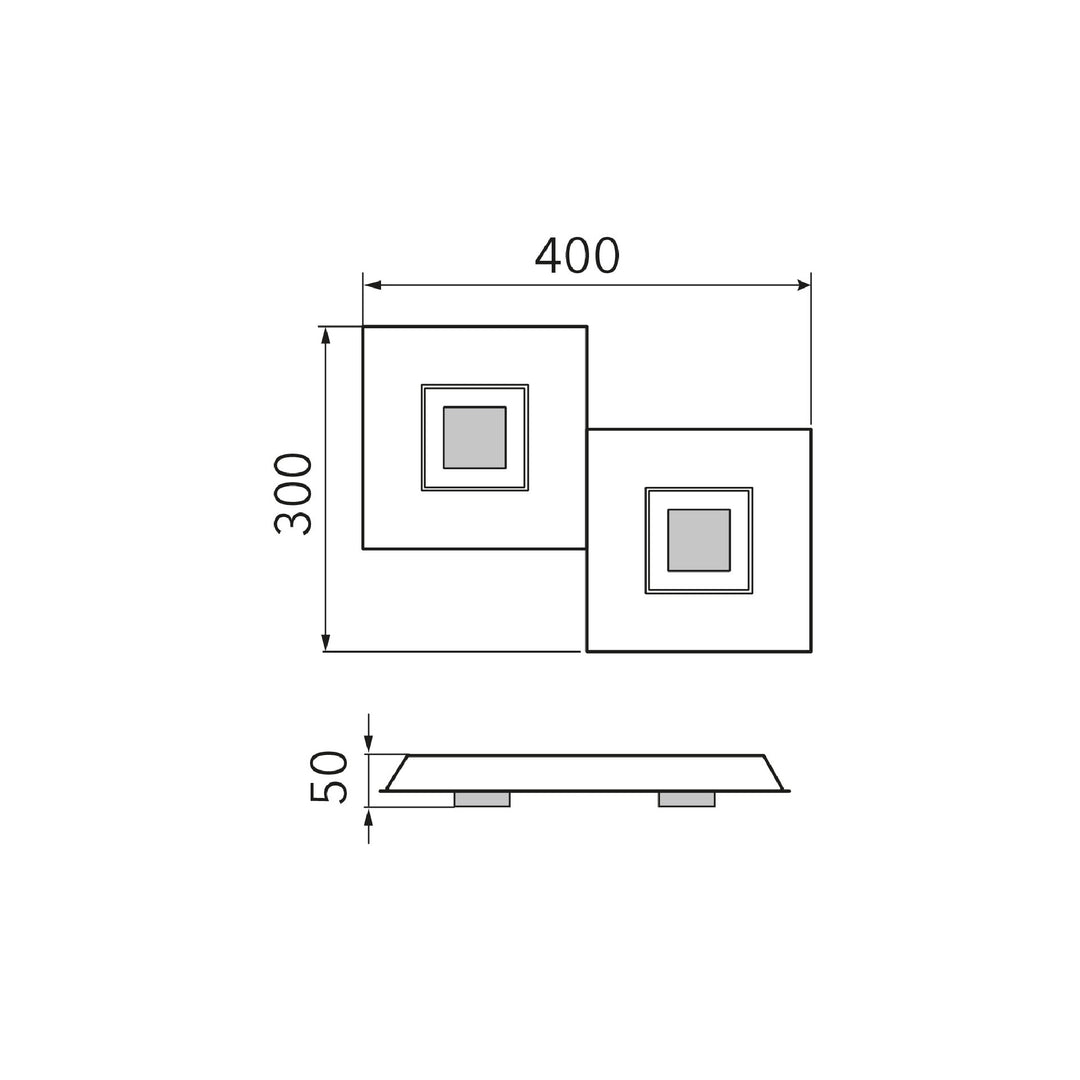 Applique/plafonnier Karree 2 lumières
