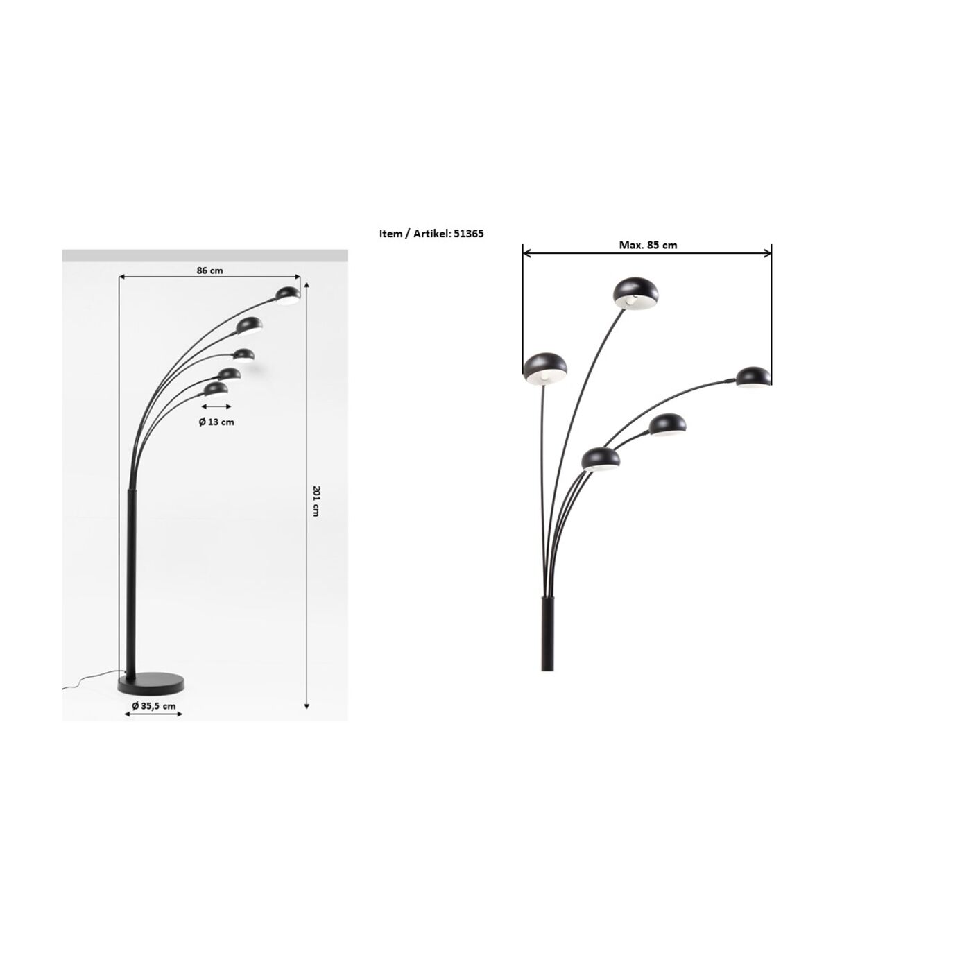 KARE Design Five Fingers Economy Stehleuchte Chrom – Freisteller