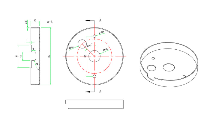 Petit auvent pour la lampe « Bullet ».