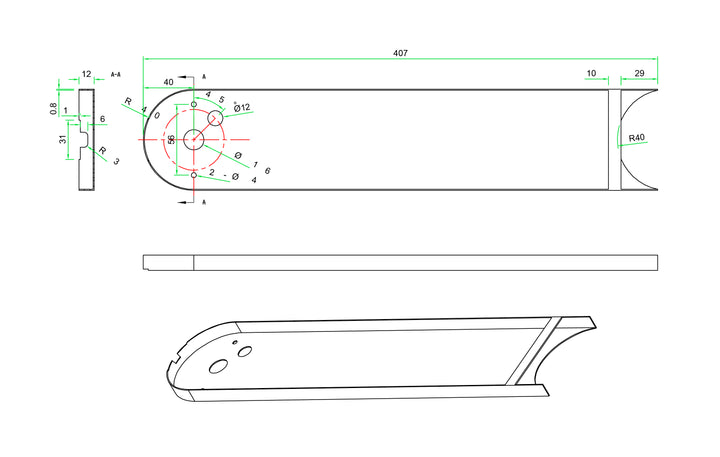 Longue rosace pour le luminaire « Bullet ».
