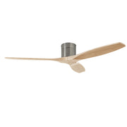 LEDS C4 Stem Evo Ø132 cm – Tube, Gehäuse / Flügel: Nickel satiniert / Helles Holz, Ohne Licht