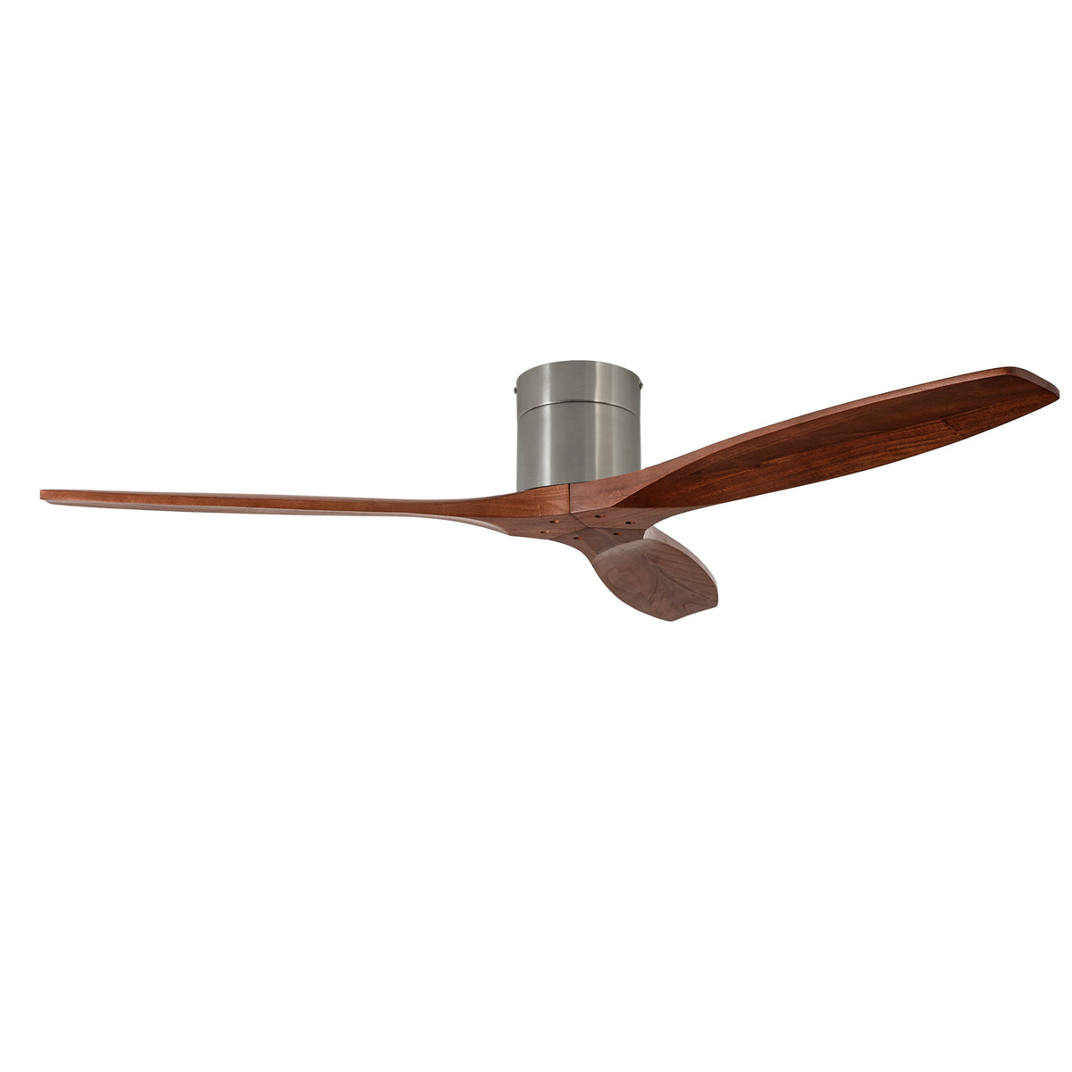 LEDS C4 Stem Evo Ø132 cm – Tube, Gehäuse / Flügel: Nickel satiniert / Dunkles Holz, Ohne Licht