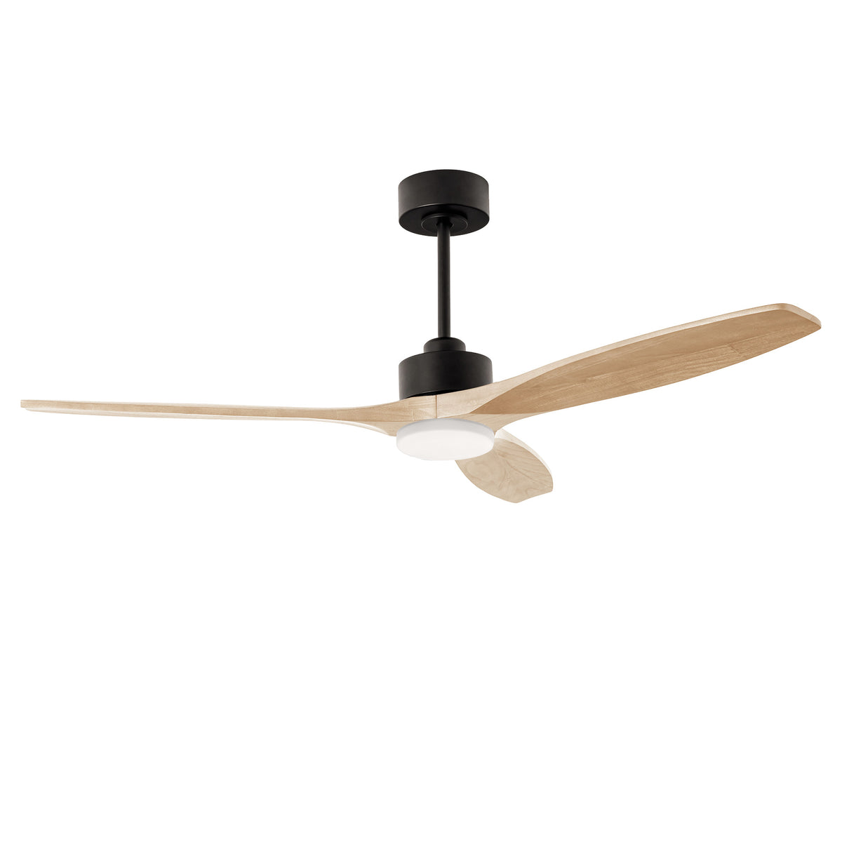 LEDS C4 Stem Evo Ø122 cm – Pendel, Gehäuse / Flügel: Schwarz / Helles Holz, LED – CCT 3000/4000/5000K