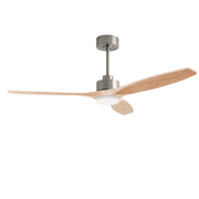 LEDS C4 Stem Evo Ø122 cm – Pendel, Gehäuse / Flügel: Nickel satiniert / Helles Holz, LED – CCT 3000/4000/5000K