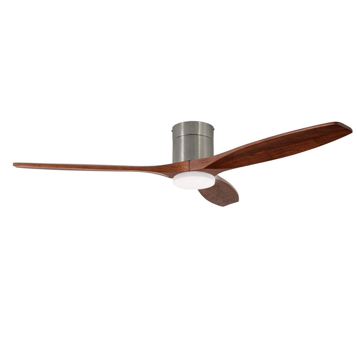 LEDS C4 Stem Evo Ø122 cm – Tube, Gehäuse / Flügel: Nickel satiniert / Dunkles Holz, LED – CCT 3000/4000/5000K