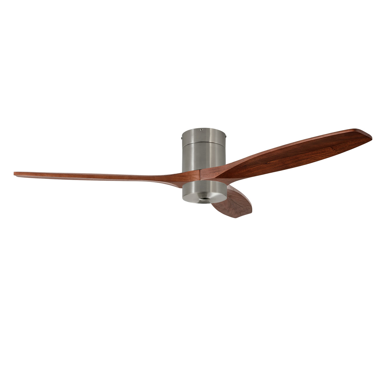 LEDS C4 Stem Evo Ø122 cm – Tube, Gehäuse / Flügel: Nickel satiniert / Dunkles Holz, Play Super Comfort – 2700K