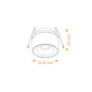Sonluce, Halbeinbaustrahler Luca Pro Mini, Skizze