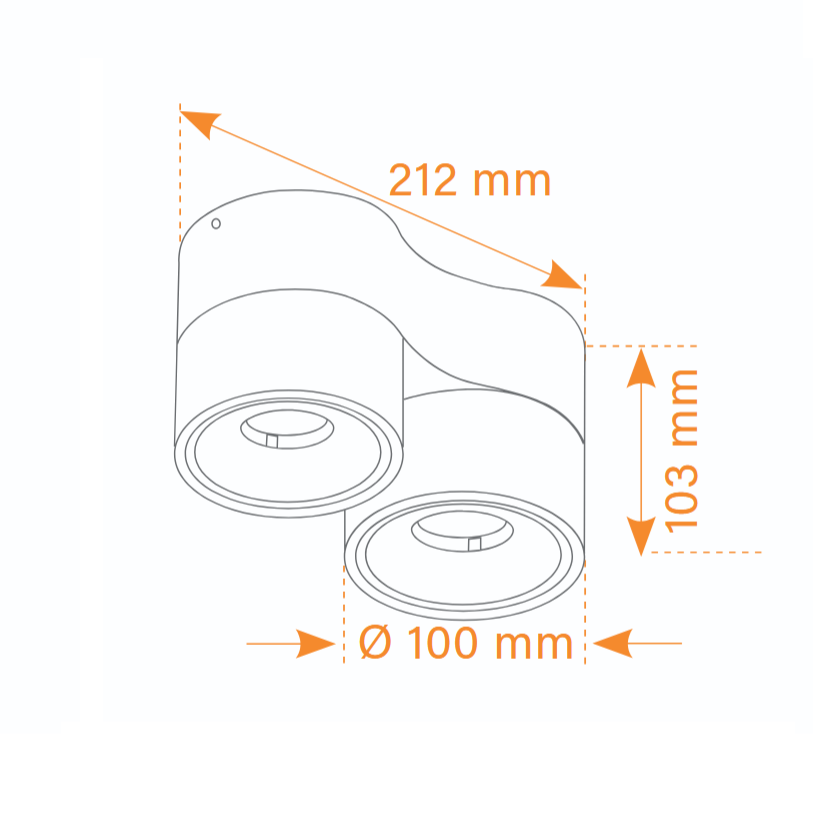 Luca 2-light surface-mounted spotlight