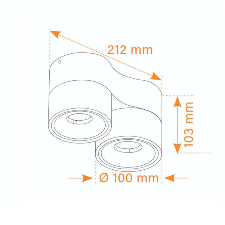Luca 2-light surface-mounted spotlight