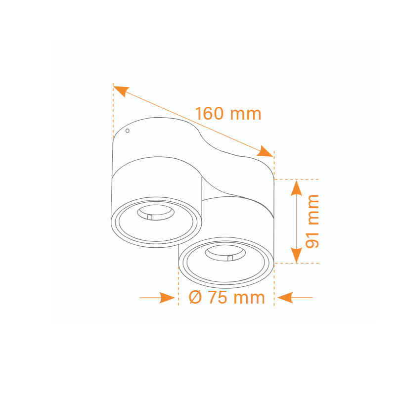 Luca Mini 2-light surface-mounted spotlight