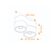 Sonluce, Aufbaustrahler Luca Pro Mini 2-flammig, Skizze